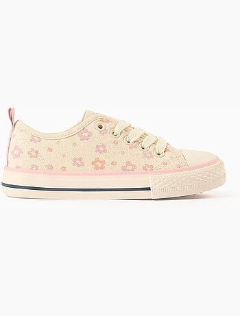 Zapatillas deportivas de tela con motivo floral y cordones
