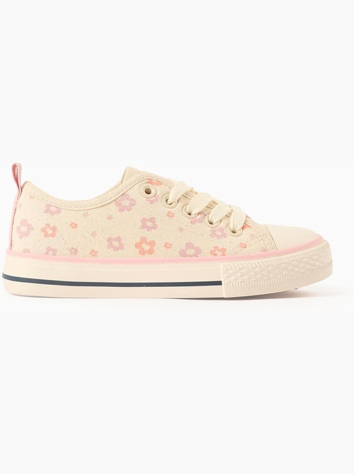 Zapatillas deportivas de tela con motivo floral y cordones - Kiabi