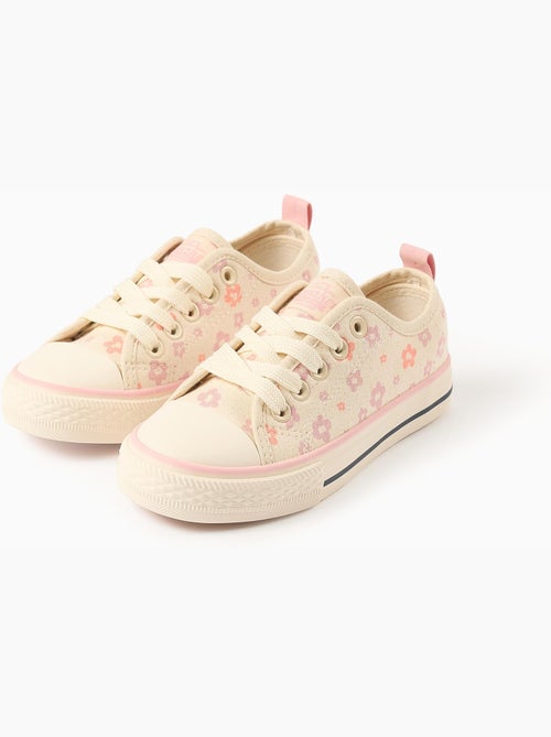 Zapatillas deportivas de tela con motivo floral y cordones - Kiabi