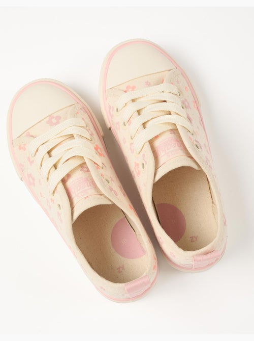 Zapatillas deportivas de tela con motivo floral y cordones - Kiabi