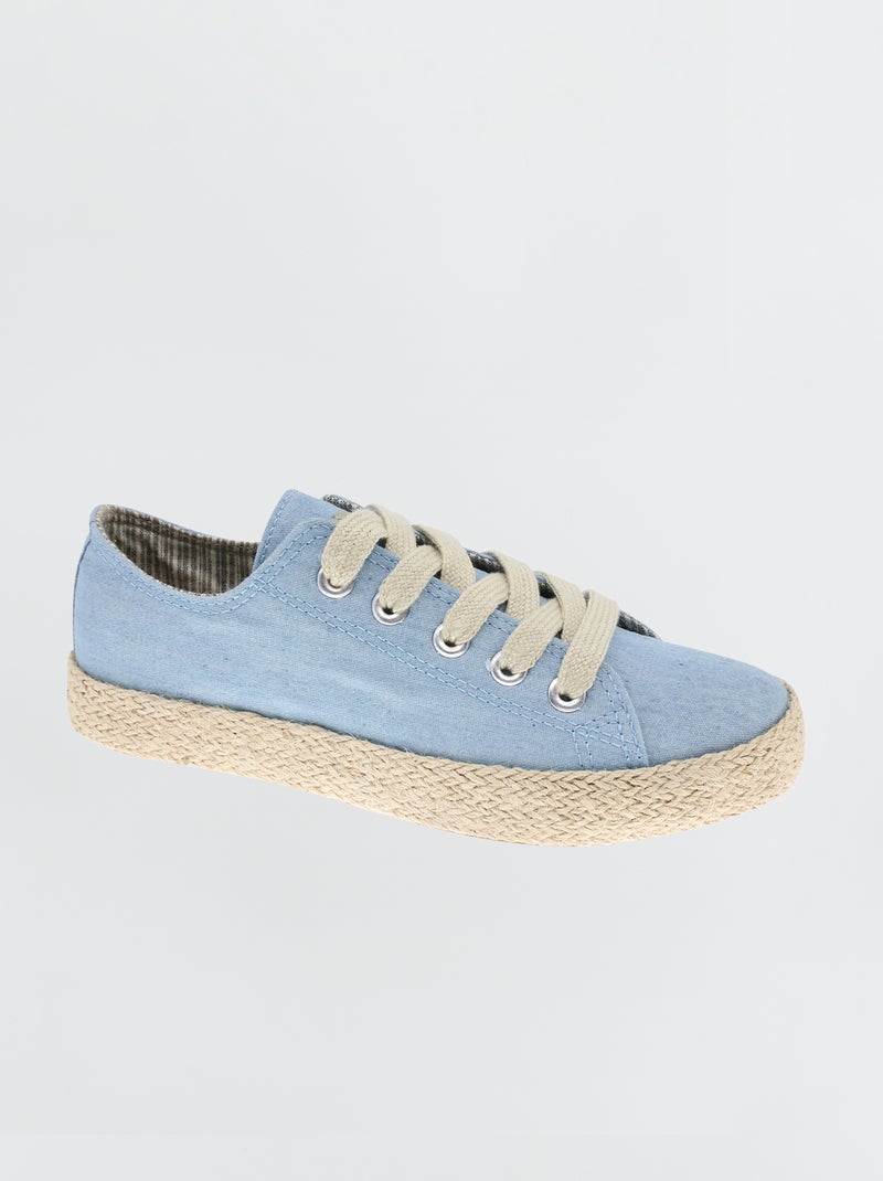 Zapatillas deportivas de tela con suela gruesa AZUL - Kiabi