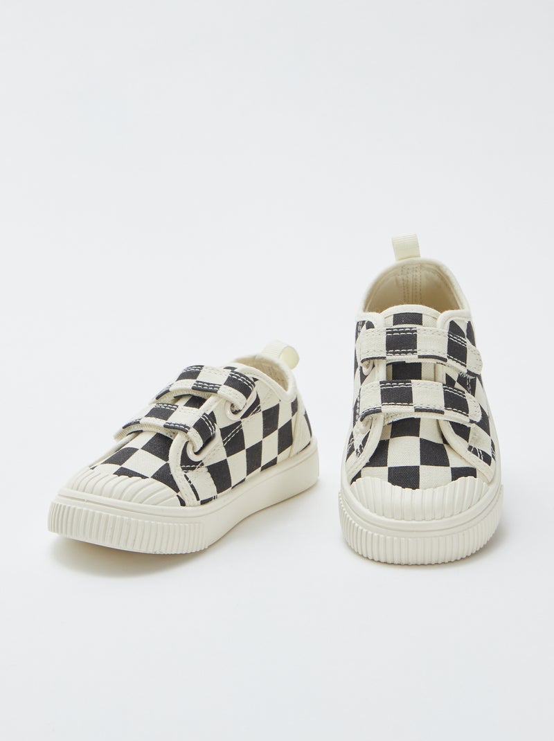 Zapatillas deportivas de tela con velcros BEIGE - Kiabi