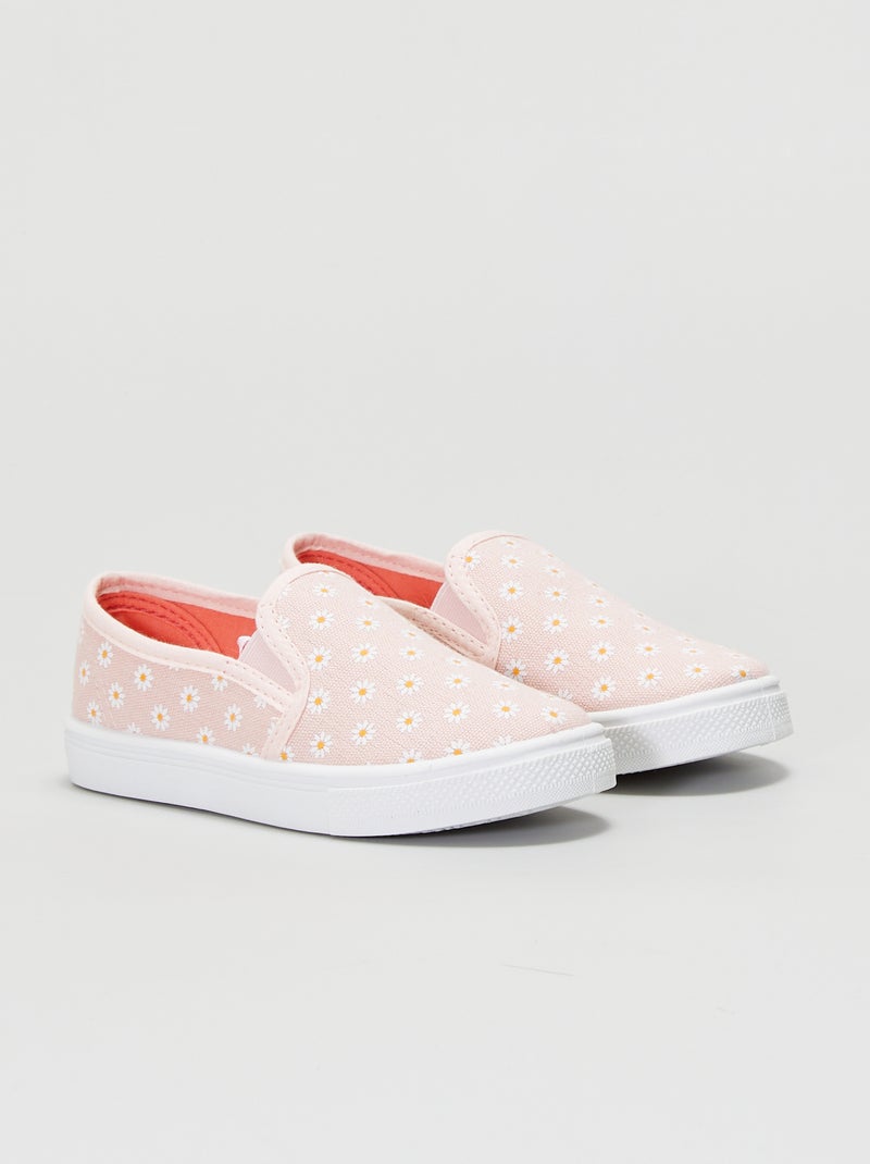 Zapatillas deportivas de tela sin cordones ROSA - Kiabi