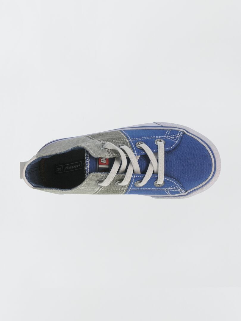 Zapatillas deportivas de tela tricolor azul - Kiabi