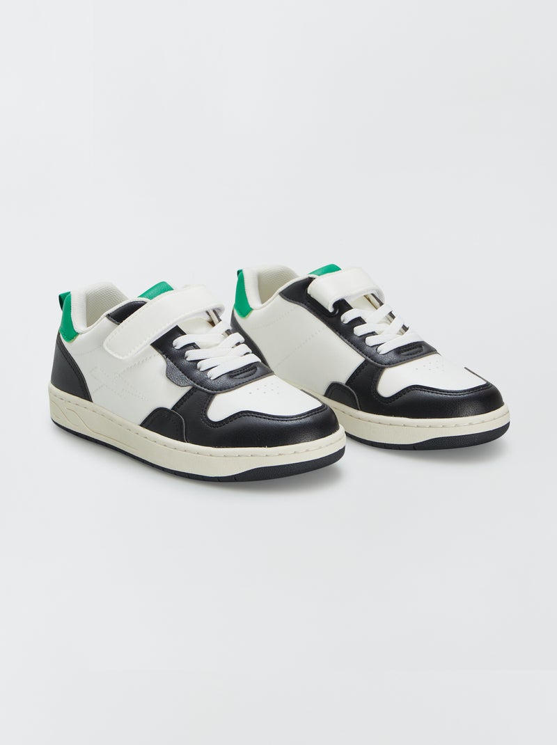 Zapatillas deportivas de velcro + cordones elásticos BLANCO - Kiabi