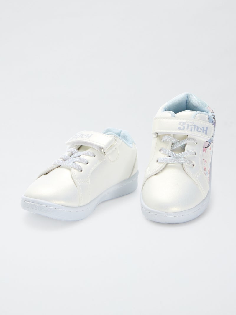 Zapatillas deportivas de velcro + cordones elásticos 'Stitch' 'Disney' BLANCO - Kiabi