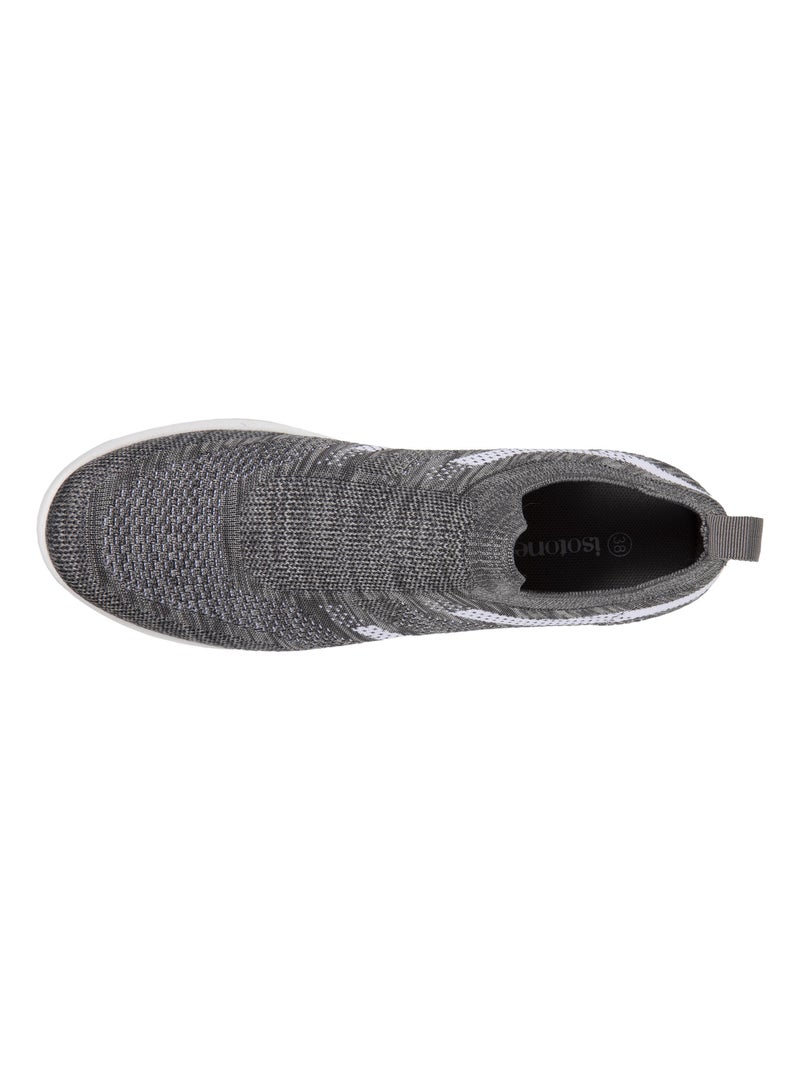 Zapatillas deportivas deslizante, fácil de poner  Isotoner Gris jaspeado - Kiabi