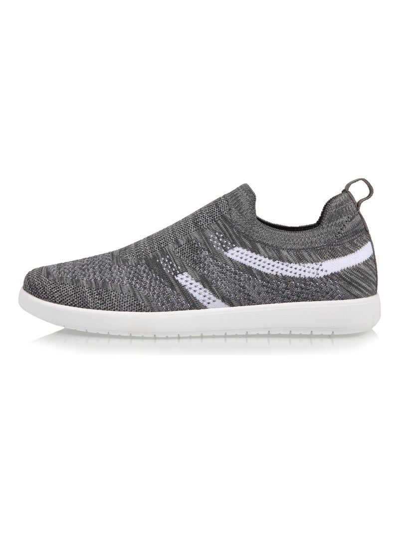 Zapatillas deportivas deslizante, fácil de poner  Isotoner Gris jaspeado - Kiabi