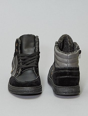 Zapatillas deportivas forradas en dos materiales - Kiabi
