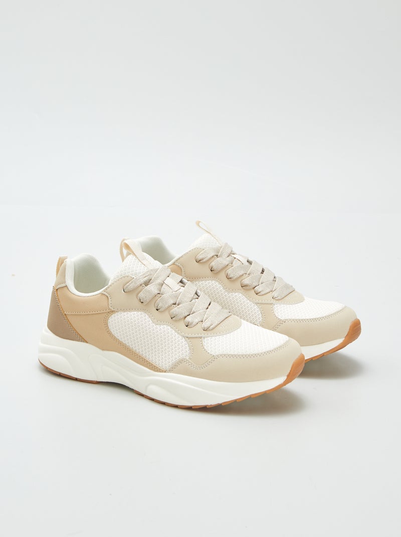 Zapatillas deportivas glitter BEIGE - Kiabi