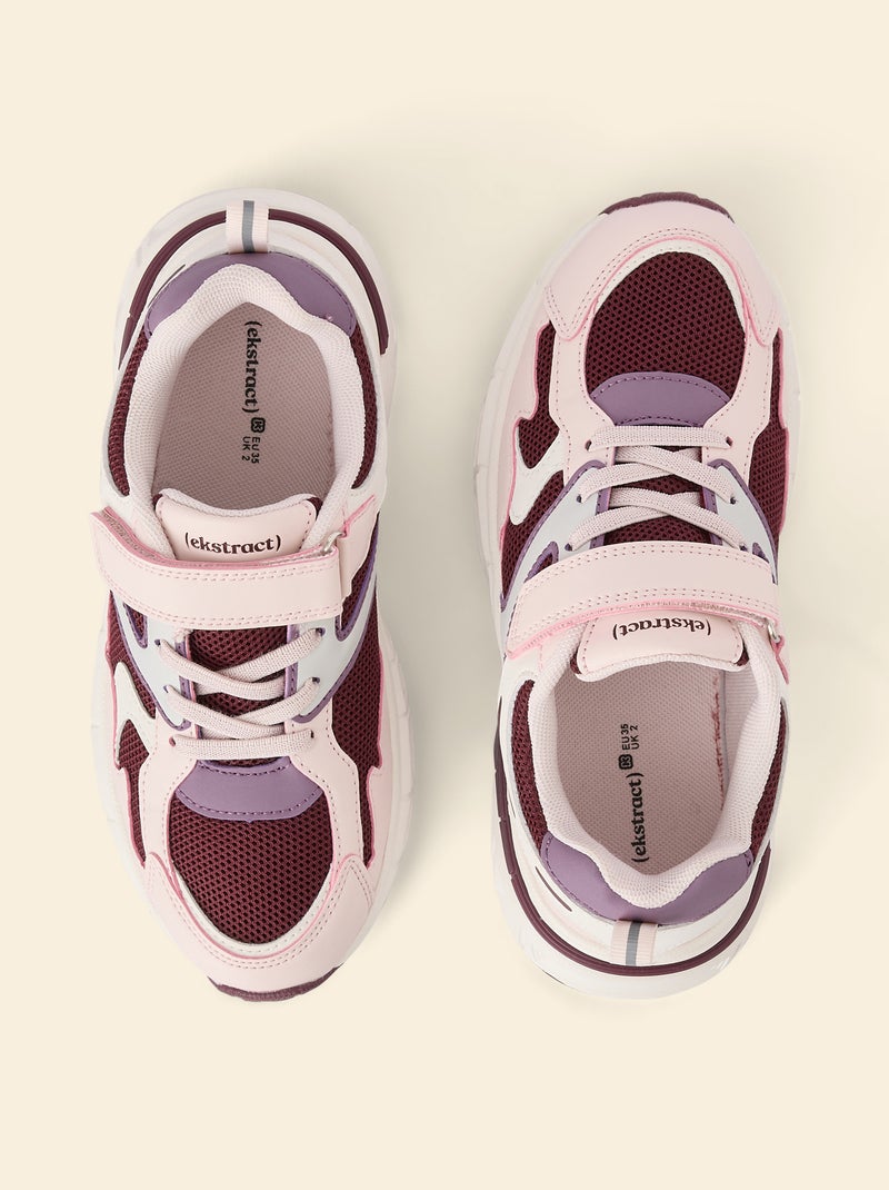 Zapatillas deportivas multicolores con cierre de velcro (Ekstract) Rosa - Kiabi