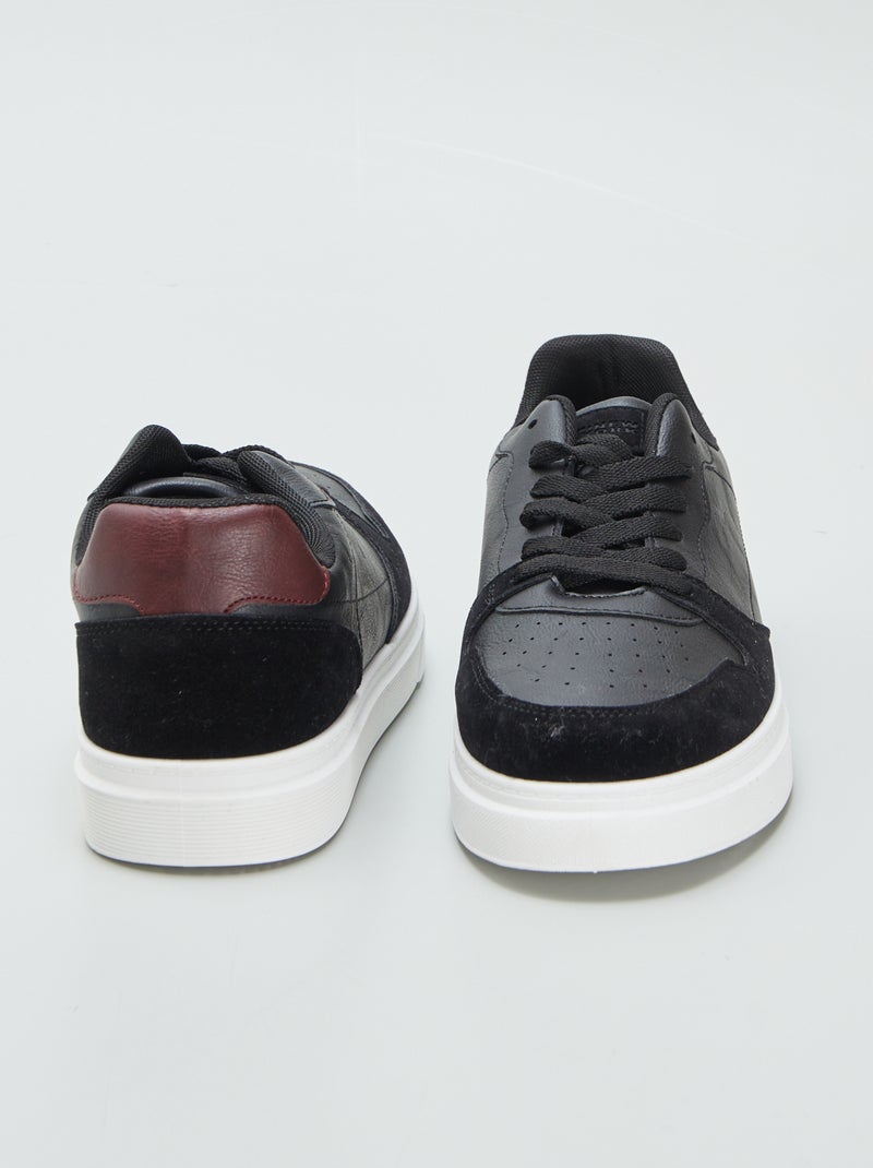 Zapatillas deportivas negras de dos tejidos NEGRO - Kiabi