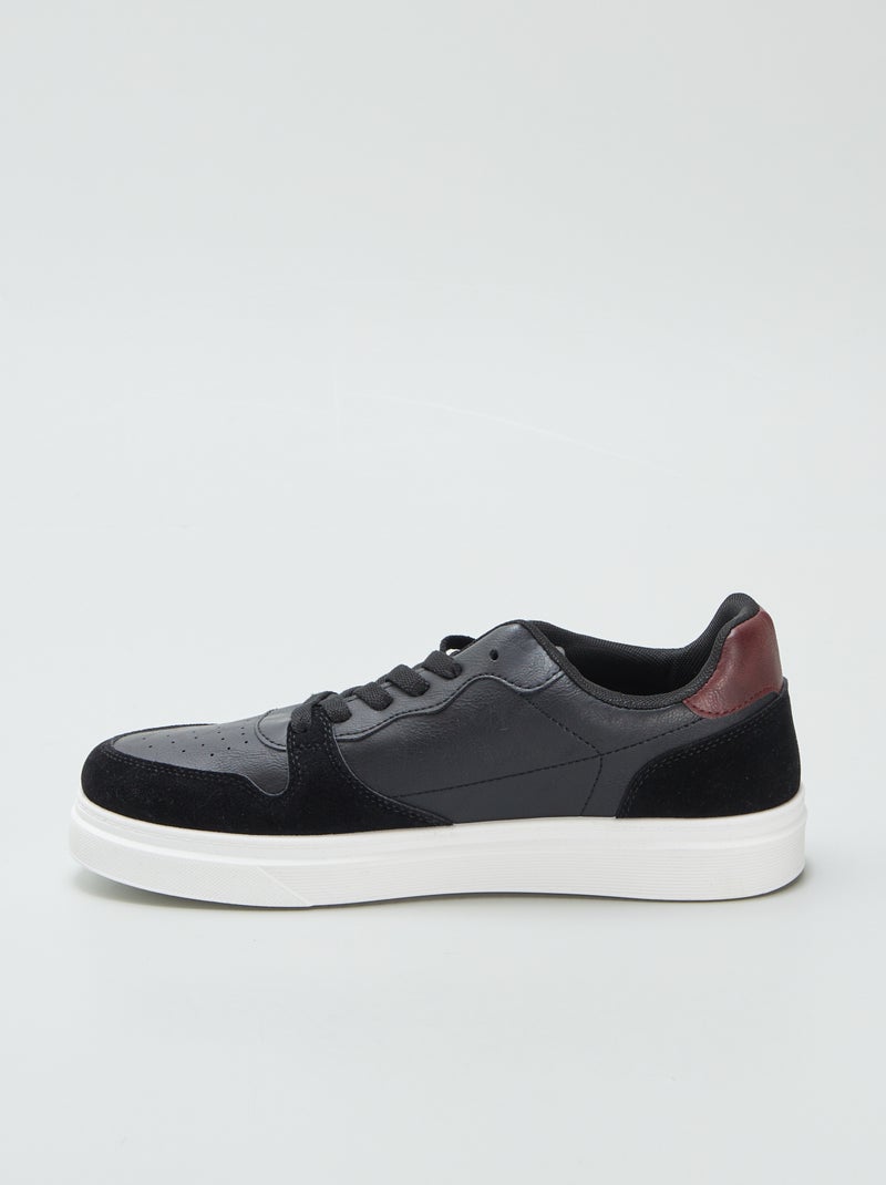 Zapatillas deportivas negras de dos tejidos NEGRO - Kiabi