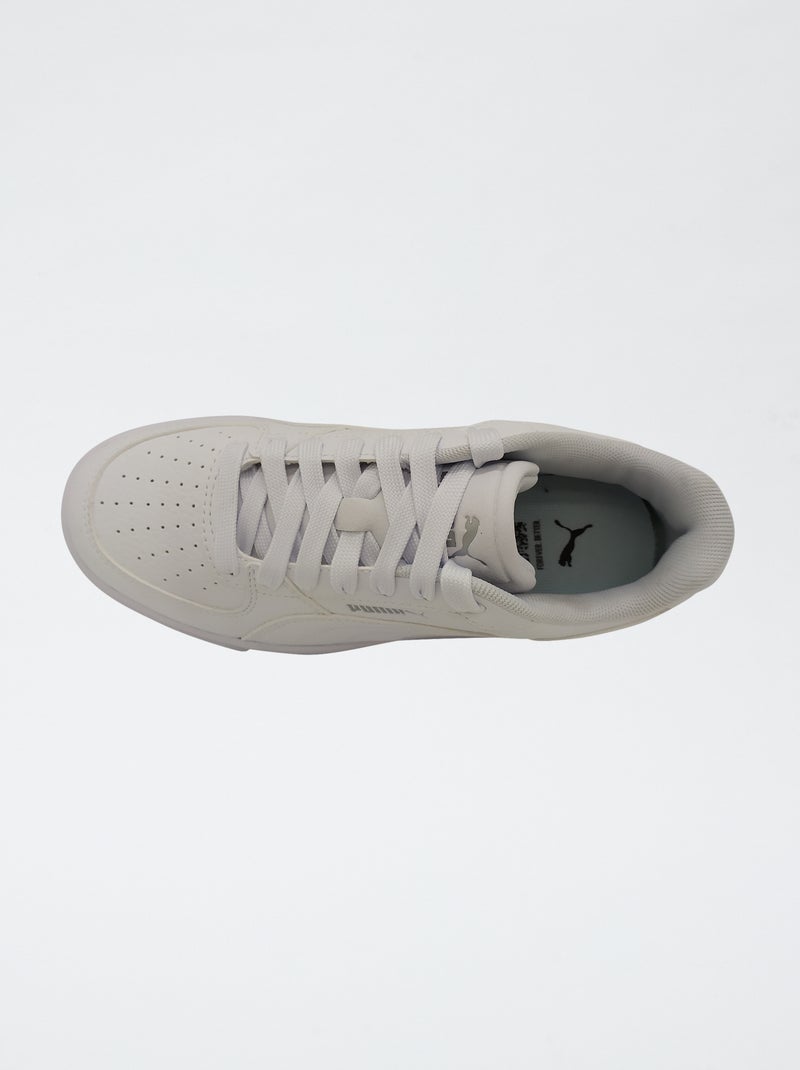 Zapatillas deportivas símil piel lisas Blanco - Kiabi