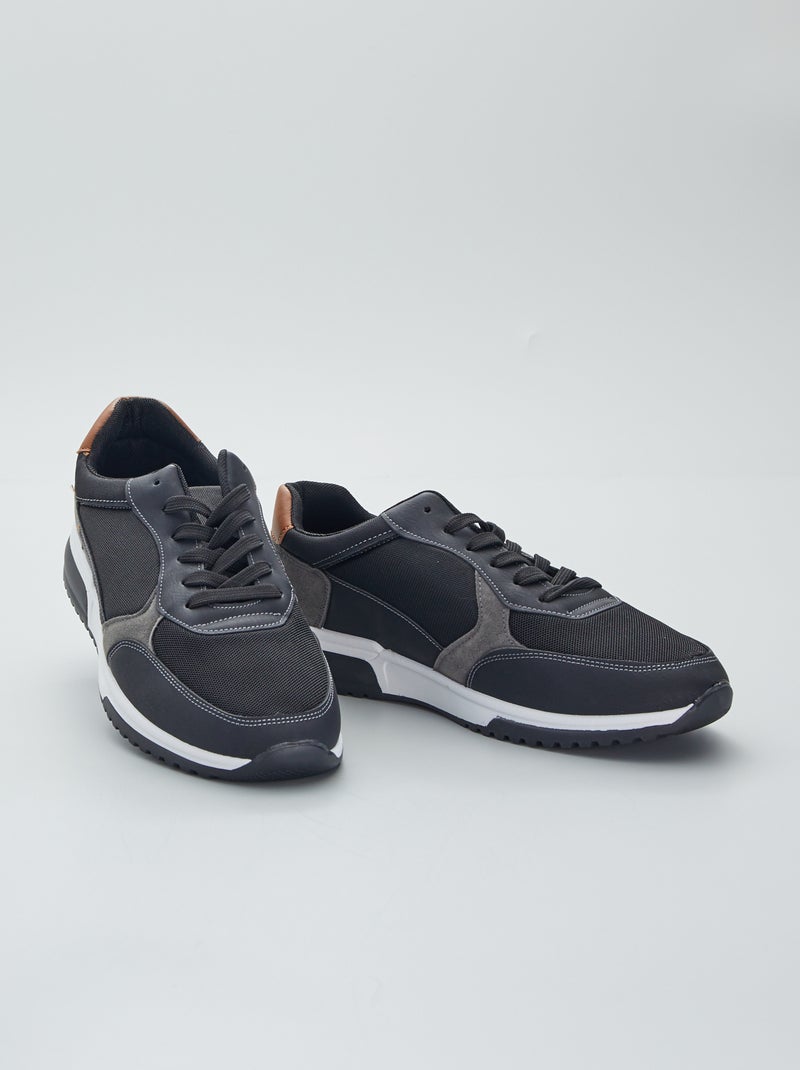 Zapatillas deportivas sintéticas con detalles en contraste negro - Kiabi