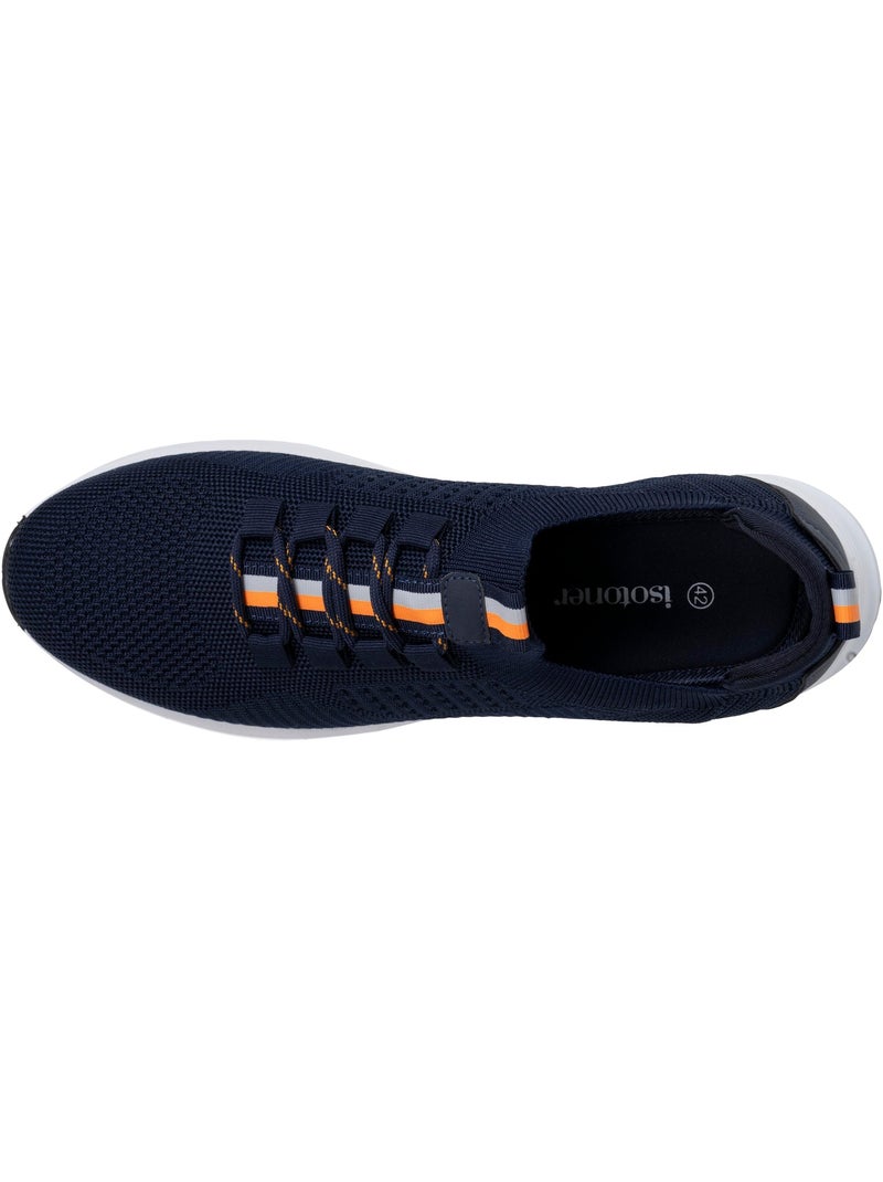 Zapatillas deportivas slip on con cordones, suela con memoria de forma  Isotoner Azul Naranja - Kiabi