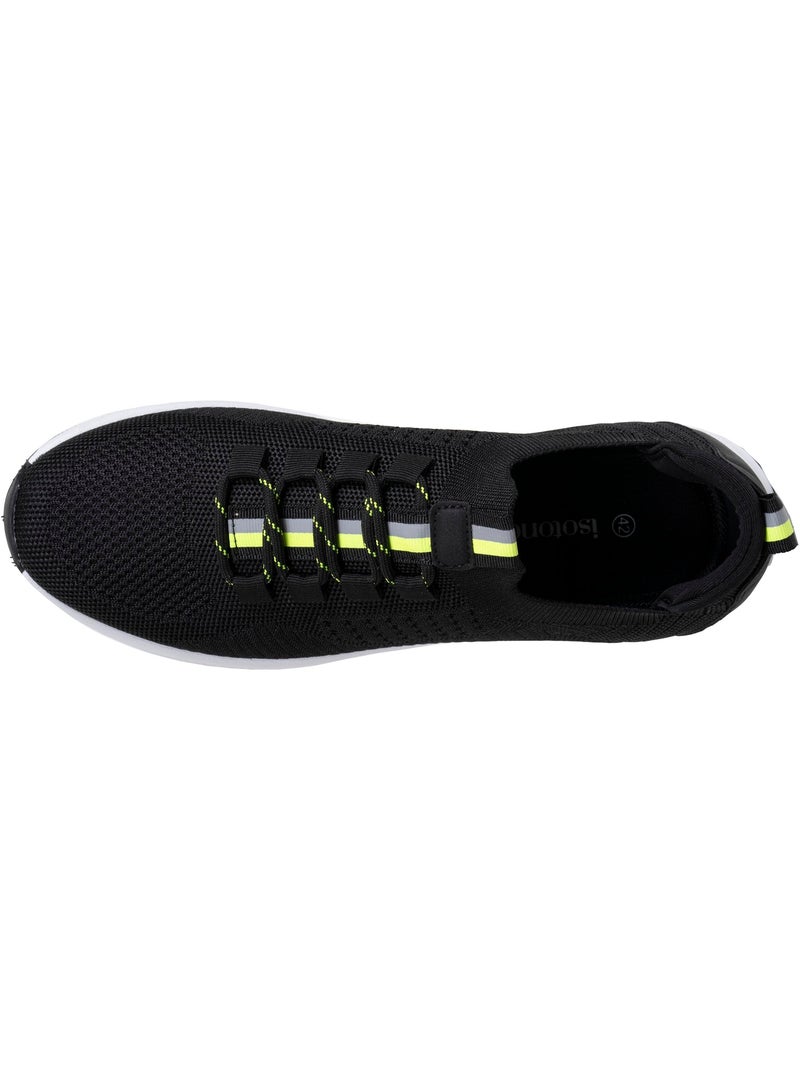 Zapatillas deportivas slip on con cordones, suela con memoria de forma  Isotoner Negro Amarillo - Kiabi