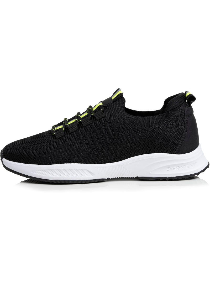 Zapatillas deportivas slip on con cordones, suela con memoria de forma  Isotoner Negro Amarillo - Kiabi