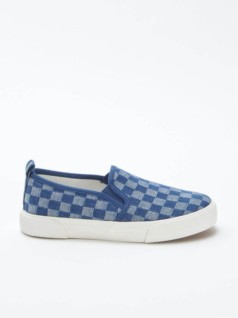 Zapatillas deportivas 'slip-on' de cuadros AZUL - Kiabi