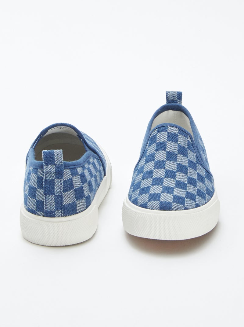 Zapatillas deportivas 'slip-on' de cuadros AZUL - Kiabi