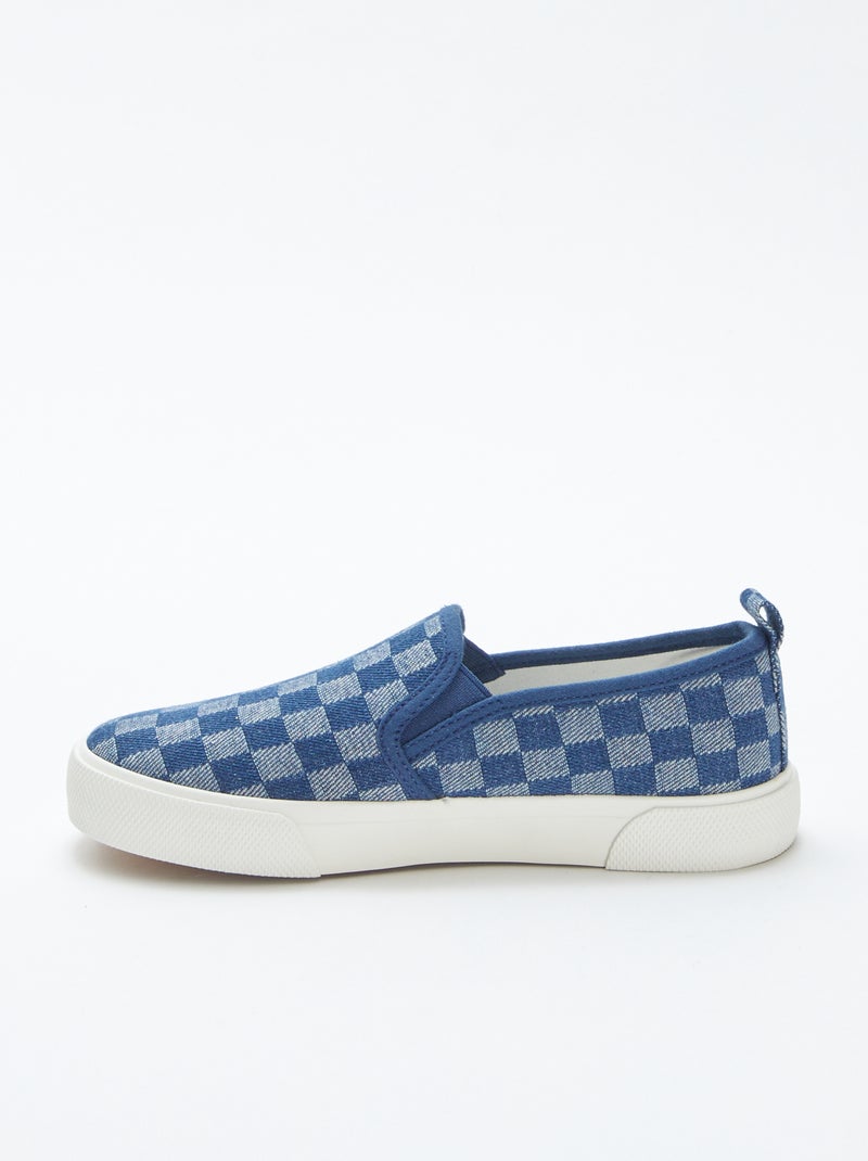 Zapatillas deportivas 'slip-on' de cuadros AZUL - Kiabi