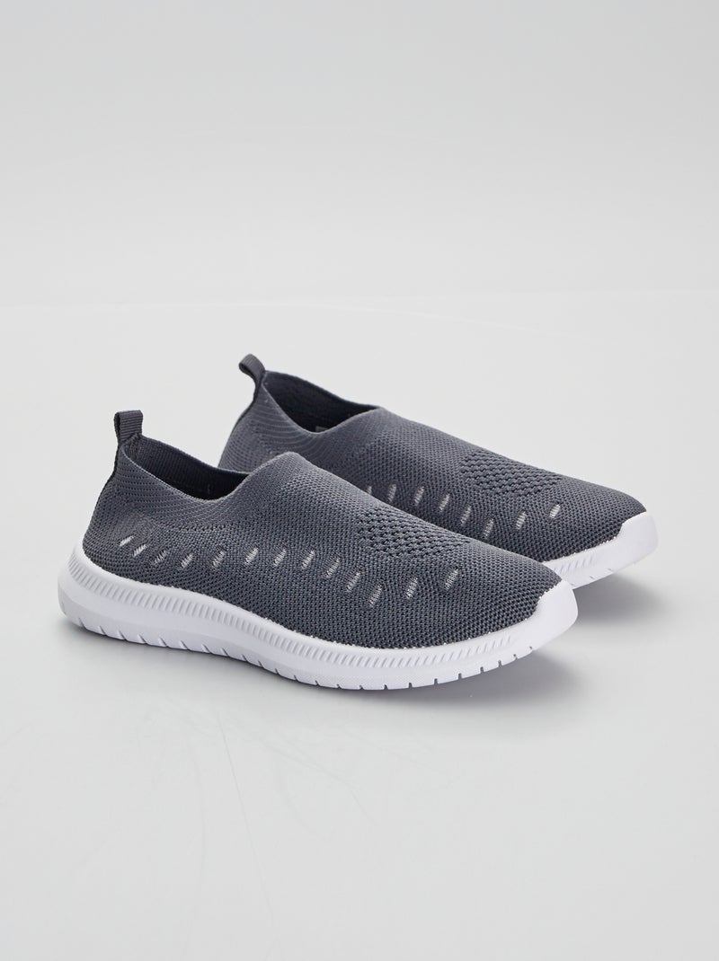 Zapatillas deportivas 'slip-on' gris - Kiabi