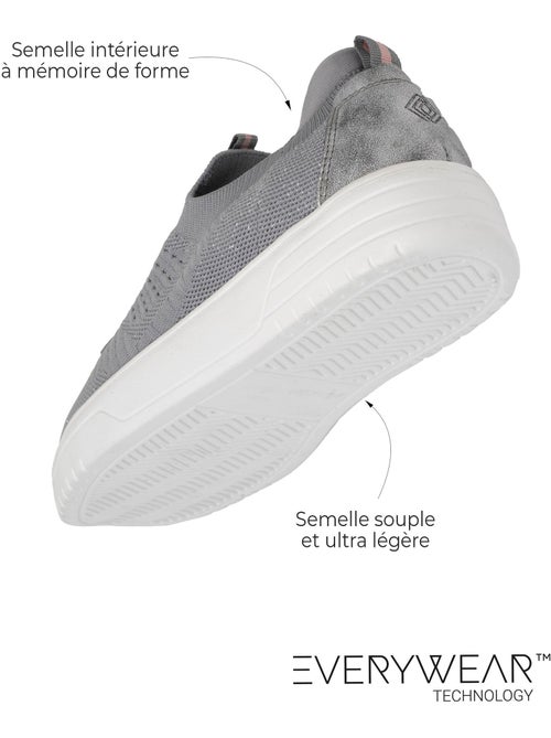 Zapatillas deportivas slip-on, suela de plataforma, cómoda, flexible y ligera - Kiabi
