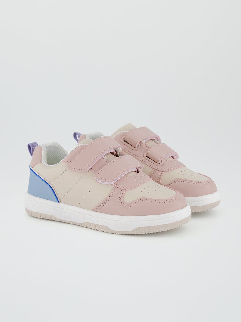 Zapatillas deportivas tricolores con velcros Blanco - Kiabi
