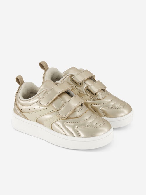 Zapatillas doradas con cierres de velcro y cordones - Kiabi