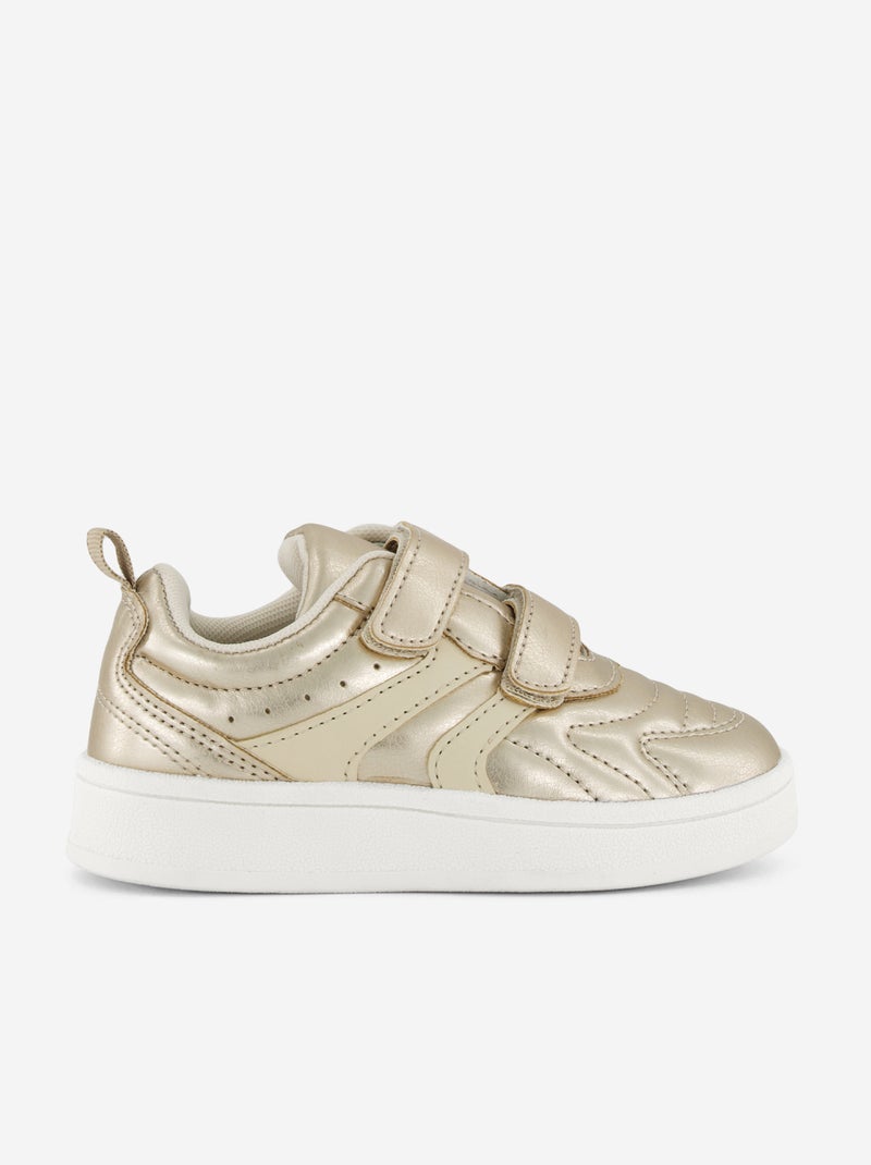 Zapatillas doradas con cierres de velcro y cordones Amarillo - Kiabi