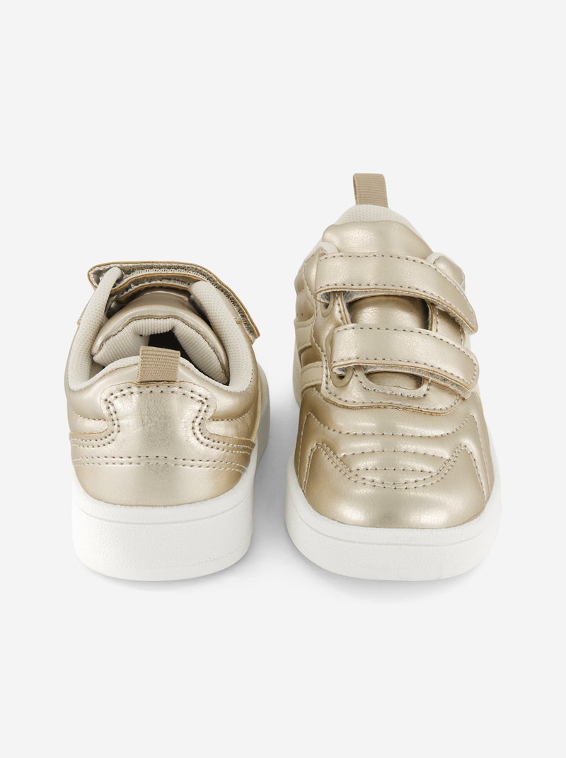 Zapatillas doradas con cierres de velcro y cordones Amarillo - Kiabi