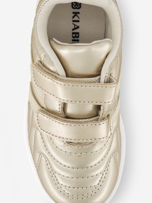 Zapatillas doradas con cierres de velcro y cordones - Kiabi