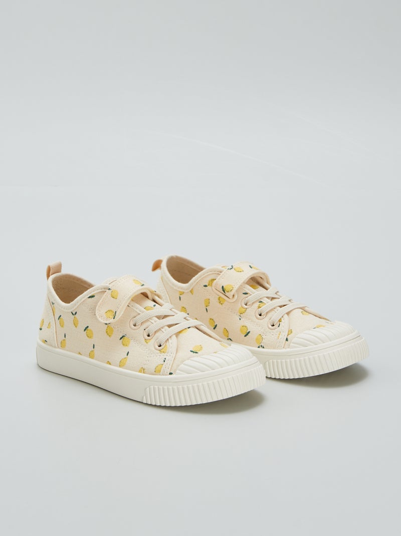 Zapatillas estampadas de tela BEIGE - Kiabi