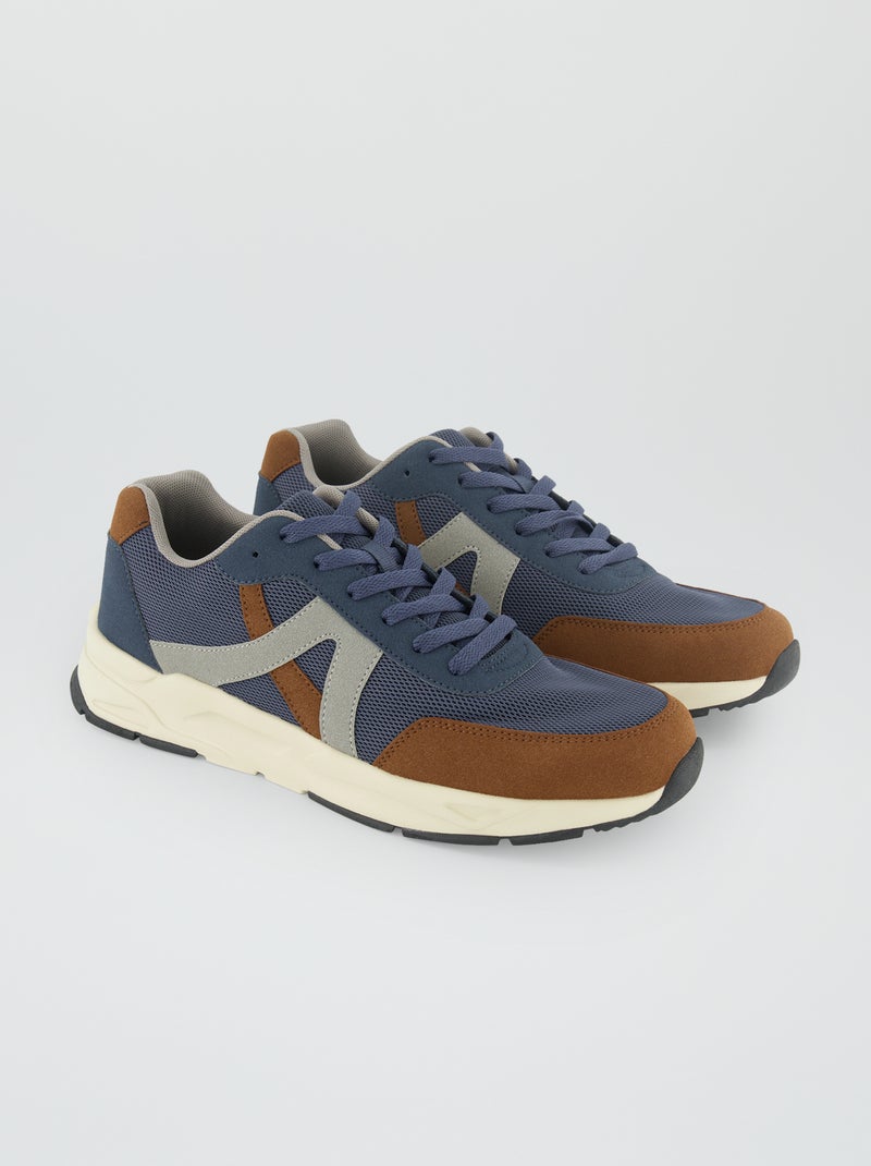 Zapatillas estilo running azul oscuro - Kiabi
