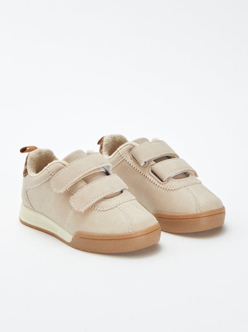 Zapatillas estilo running con velcros Marron - Kiabi