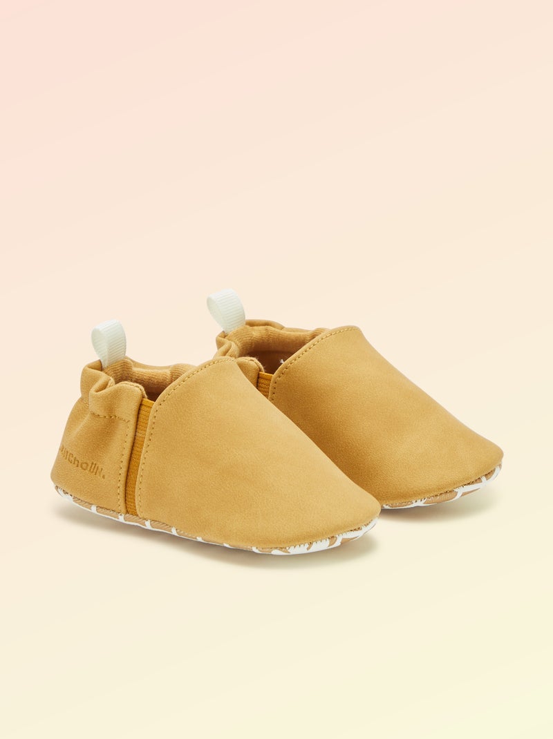 Zapatillas flexibles con elásticos motricidad 1 Kitchoun Amarillo - Kiabi