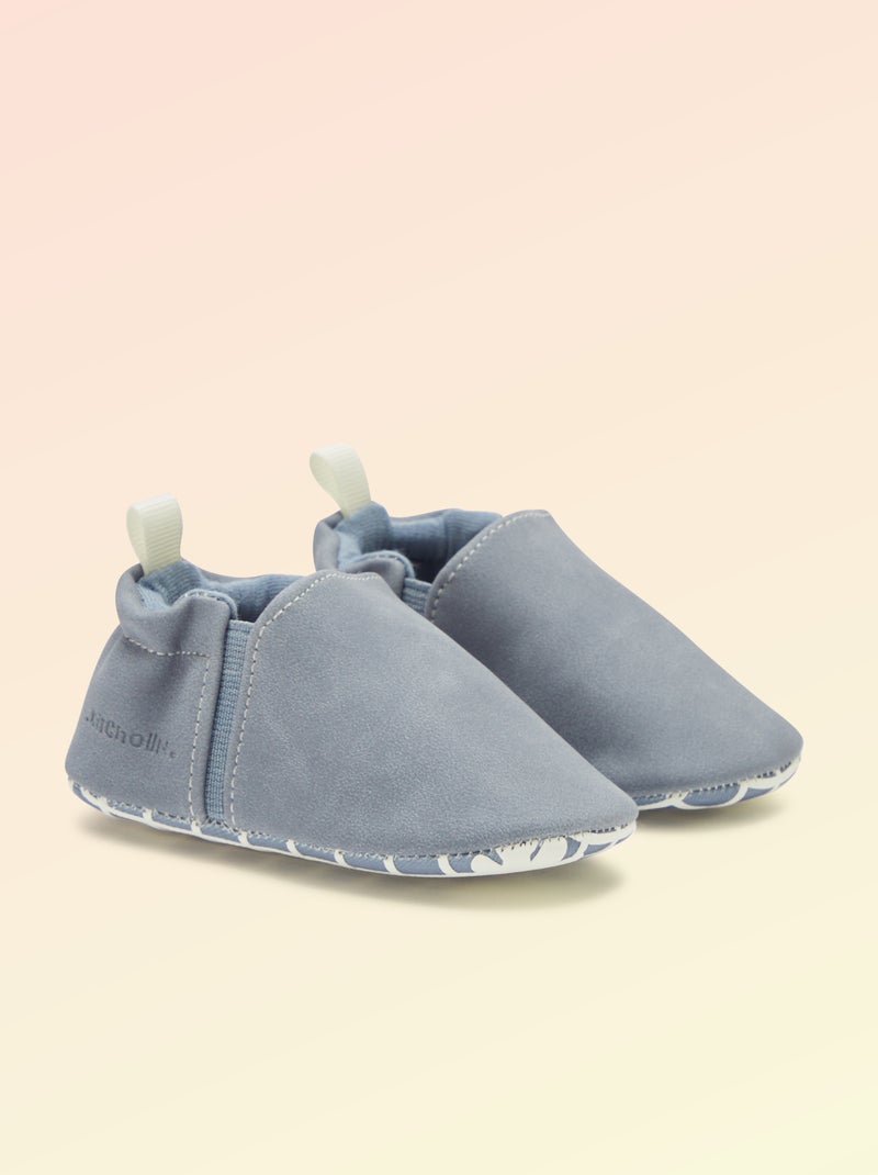Zapatillas flexibles con elásticos motricidad 1 Kitchoun azul - Kiabi