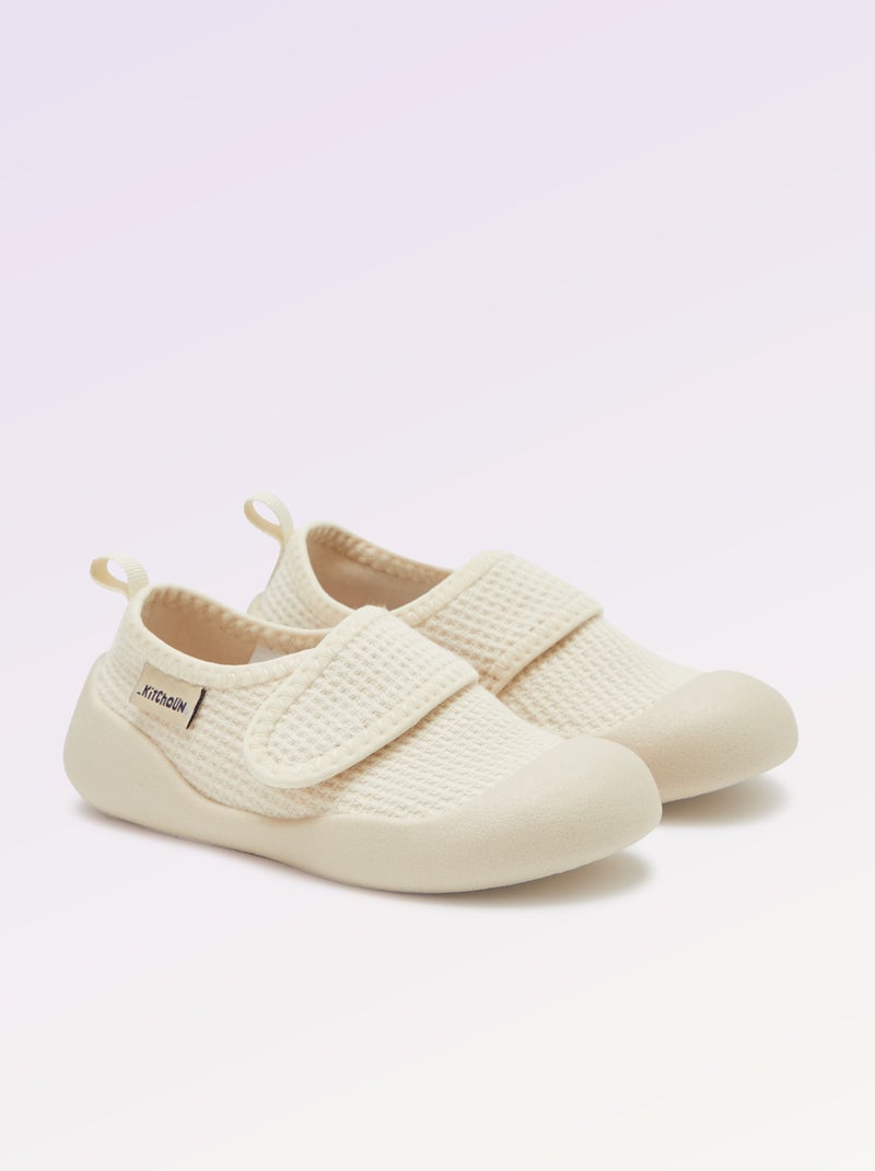 Zapatillas flexibles de caña baja motricidad 3  - Kitchoun Beige - Kiabi