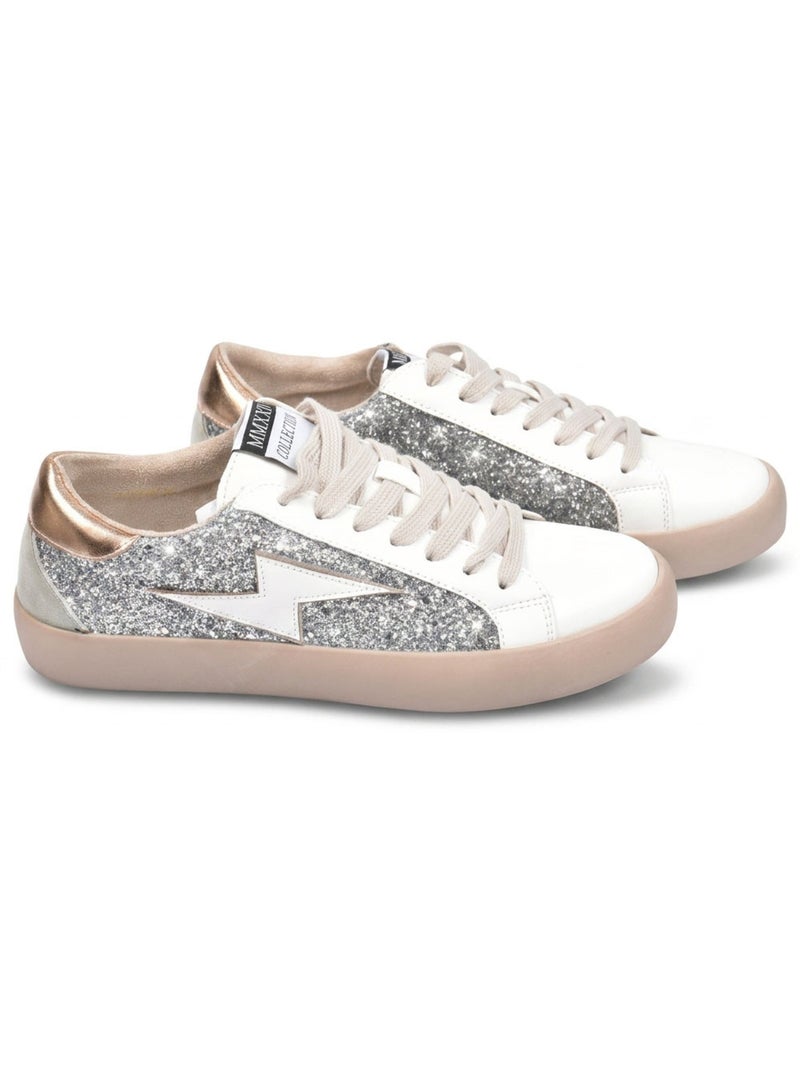 Zapatillas Glitter Plataforma Rayo Mujer OZABI MMXXIV Plata - Kiabi