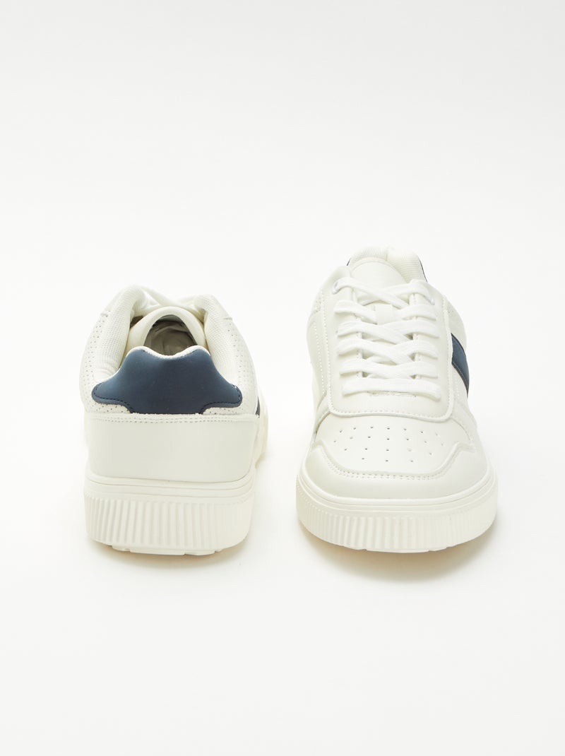 Zapatillas lisas con cordones Blanco - Kiabi