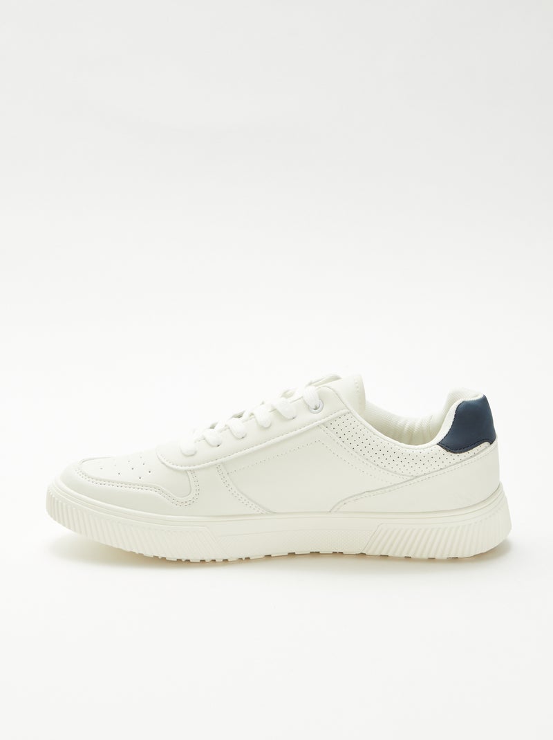 Zapatillas lisas con cordones Blanco - Kiabi