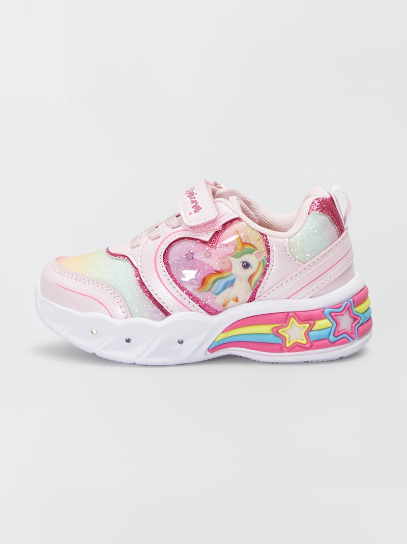 Zapatillas luminosas 'unicornio' ROSA - Kiabi