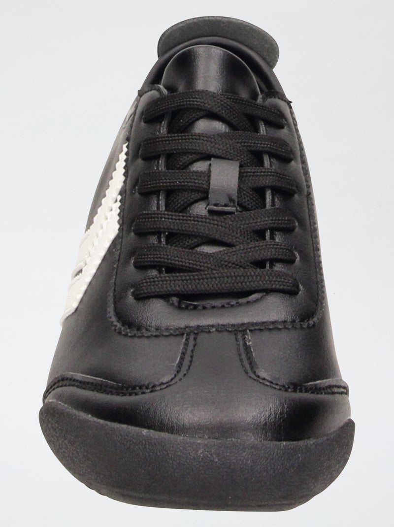 Zapatillas minimalistas de imitación piel Negro - Kiabi