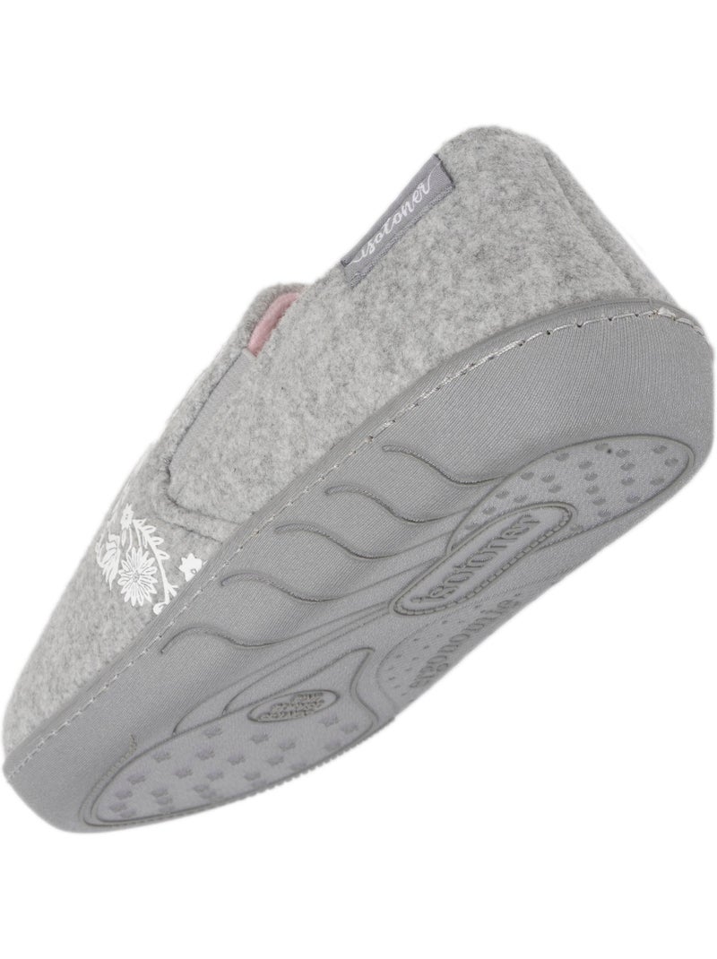 Zapatillas mocasines fácil de poner, suela ergonómica niña Gris jaspeado - Kiabi
