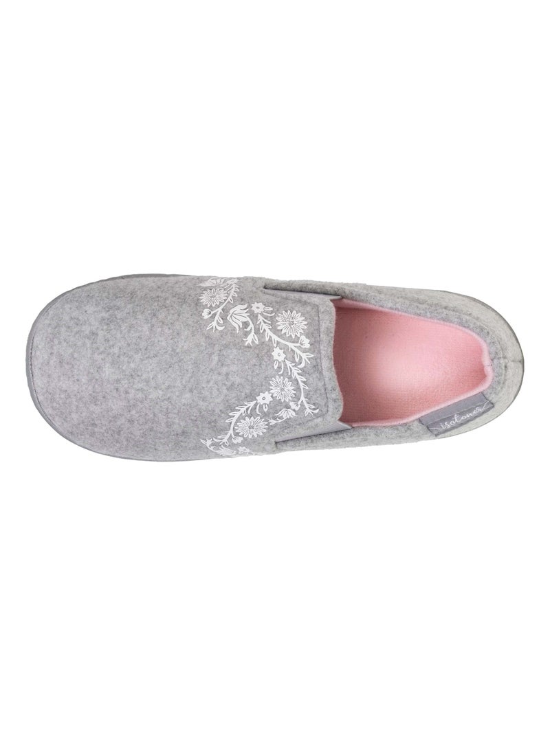 Zapatillas mocasines fácil de poner, suela ergonómica niña Isotoner Gris jaspeado - Kiabi