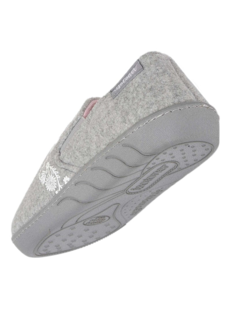 Zapatillas mocasines fácil de poner, suela ergonómica niña Isotoner Gris jaspeado - Kiabi
