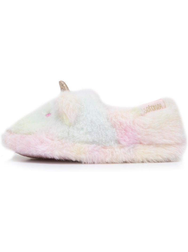 Zapatillas mocasines imitación de piel, suela antideslizante niña isotoner Rosa/Amarillo - Kiabi