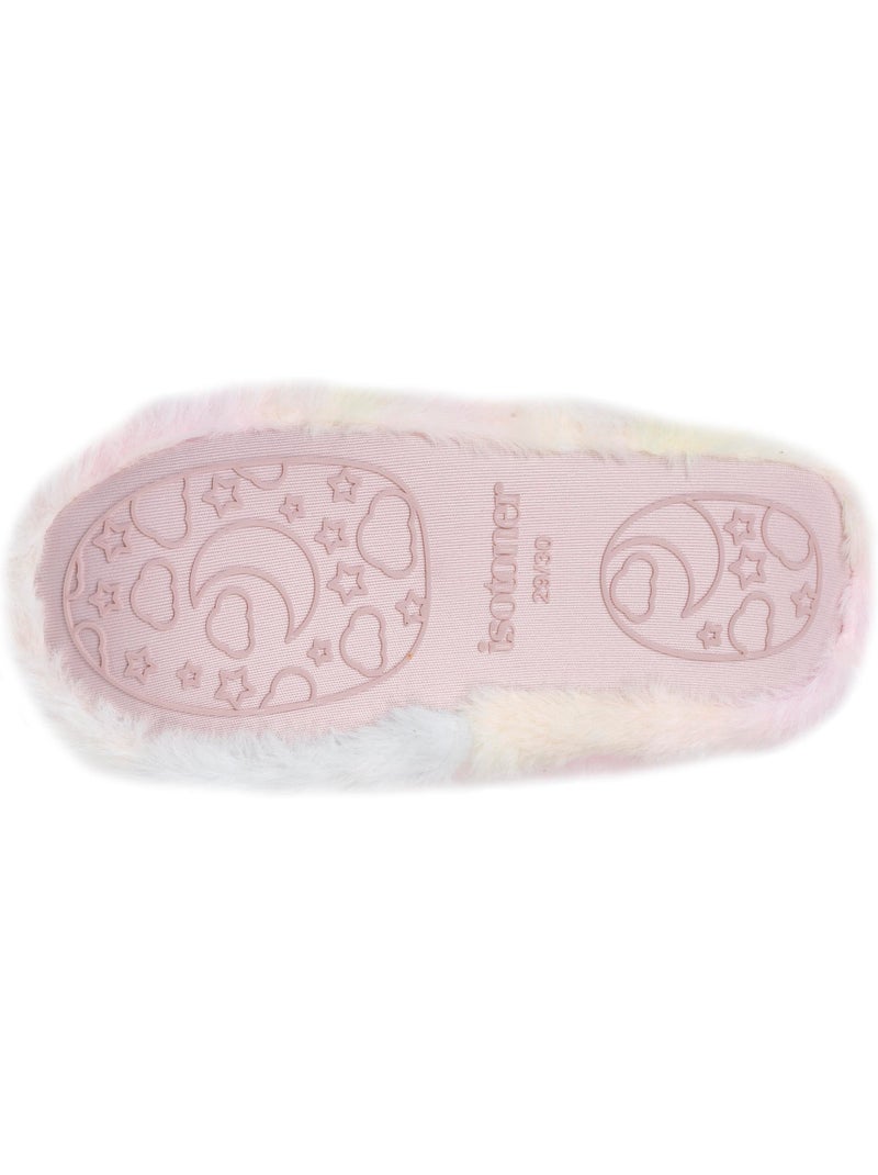 Zapatillas mocasines imitación de piel, suela antideslizante niña isotoner Rosa/Amarillo - Kiabi