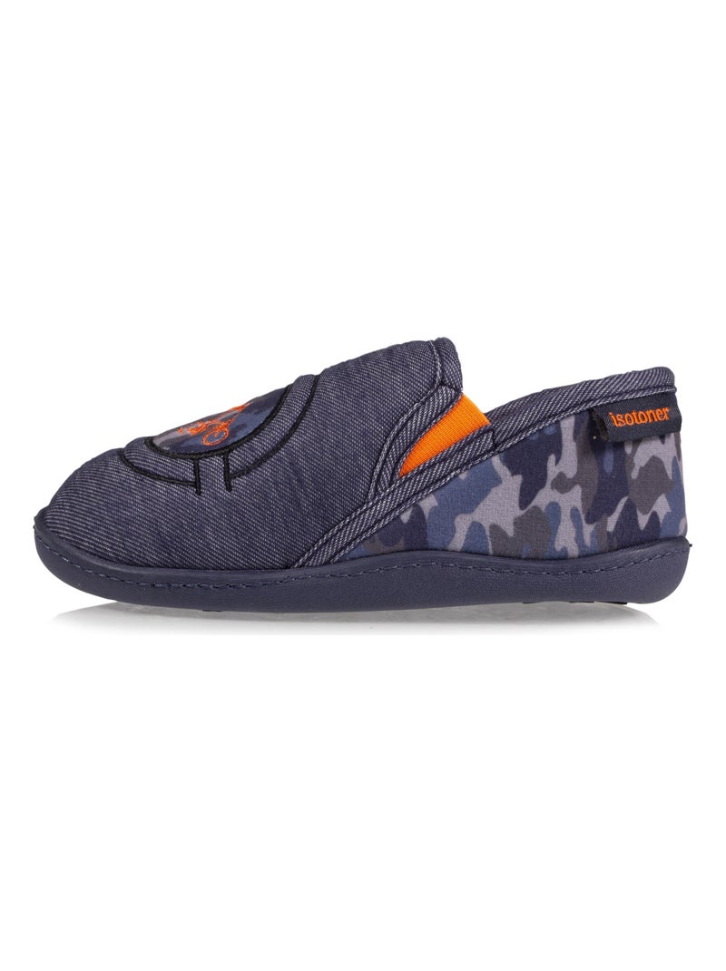 Zapatillas mocasines Monstruo de rayas niño Isotoner Azul - Kiabi