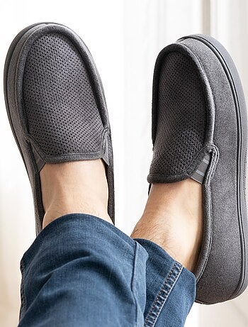 Zapatillas mocasines parte superior de terciopelo y suela hombre Isotoner